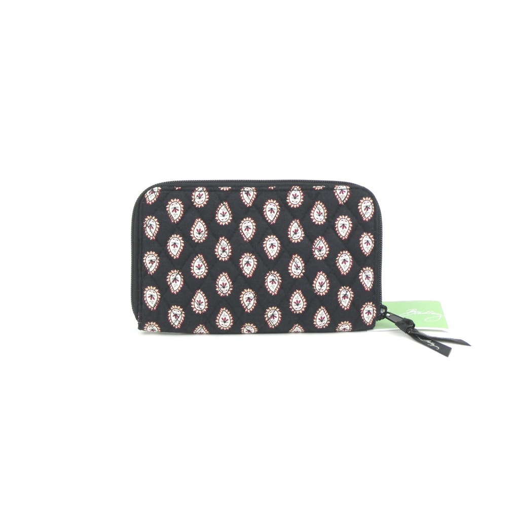 Vera Bradley Classic Black Zip Around Wristlet Wallet NWT